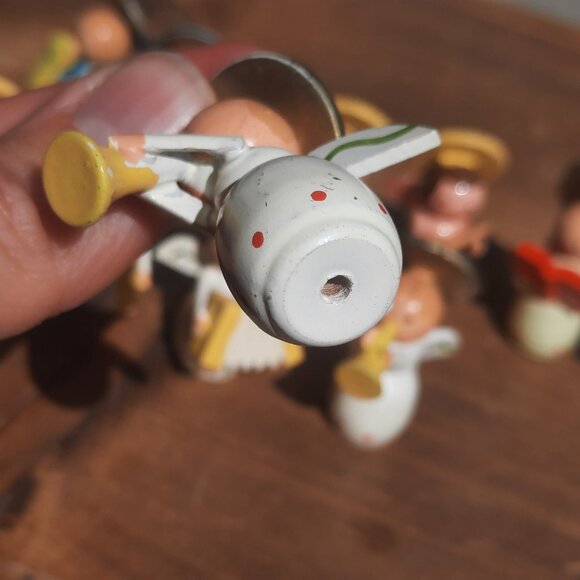 Miniature Angel Choir Painted Wood Musical Band with Instruments VTG Holiday 1.5 - Picture 11 of 15